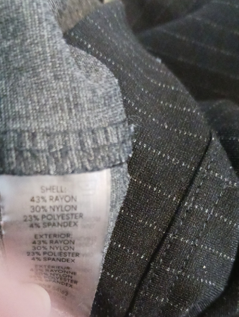Calvin Klein Black, Grey Pinstripe Pull On Skinny Pants Size XL Work Career - Picture 5 of 5